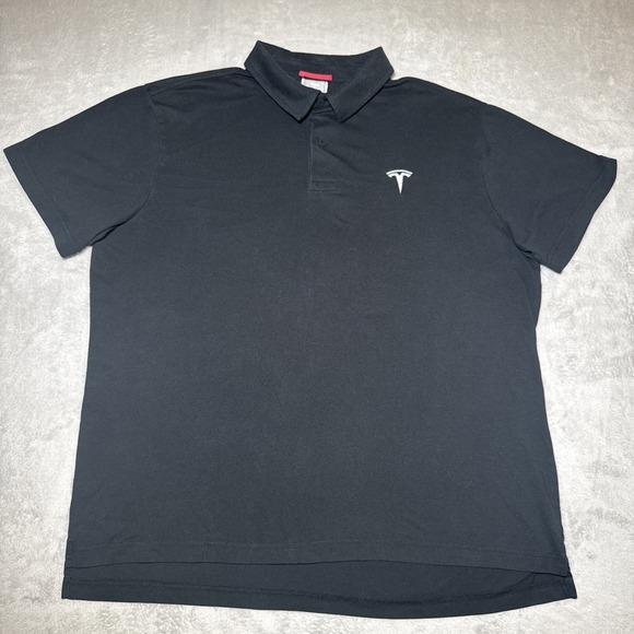 Tesla Mens Black Short Sleeve Polo Golf Shift Size Xtra Large XL - Picture 1 of 7